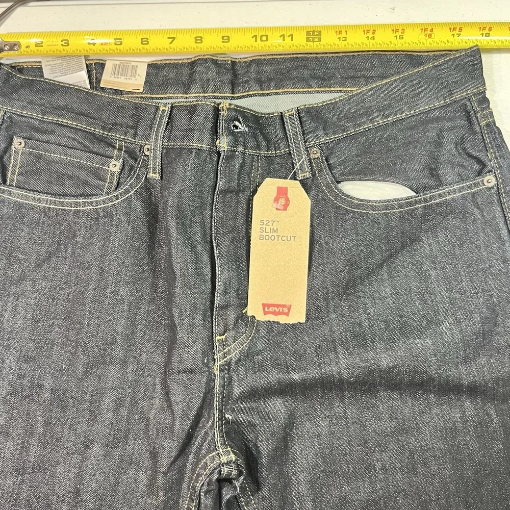 Levi's 527 Slim Boot Cut Jeans Mens 36x32 Blue Denim Dark Wash Western Cowboy